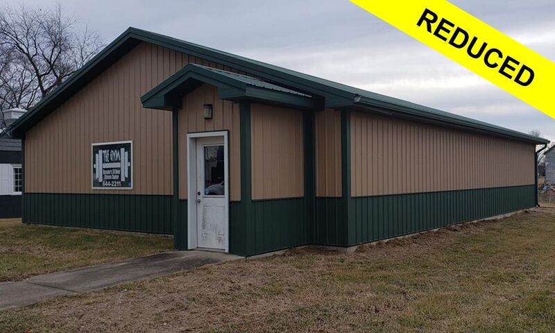 Great building with a lot of potential. Features an office, 2 bathrooms, storage room and large open area. Possibilities are endless. $74,500